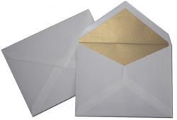 Crane 100% Cotton - Pearl White Envelopes with Gold Lustre Lining (5-3/4-x-7-11/16) - 25 PK