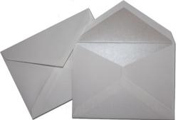 Crane 100% Cotton - Pearl White Envelopes with Silver Lustre Lining (5-3/4-x-7-11/16) - 25 PK