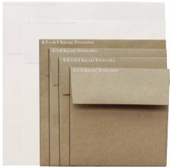 Brown Bag Envelopes - KRAFT - 6.5 in Square Envelopes - 200 PK