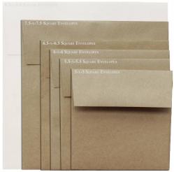 Brown Bag Envelopes - KRAFT - 7.5 in Square Envelopes - 200 PK