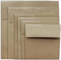 Brown Bag Envelopes - KRAFT - 8.5 in Square Envelopes - 200 PK