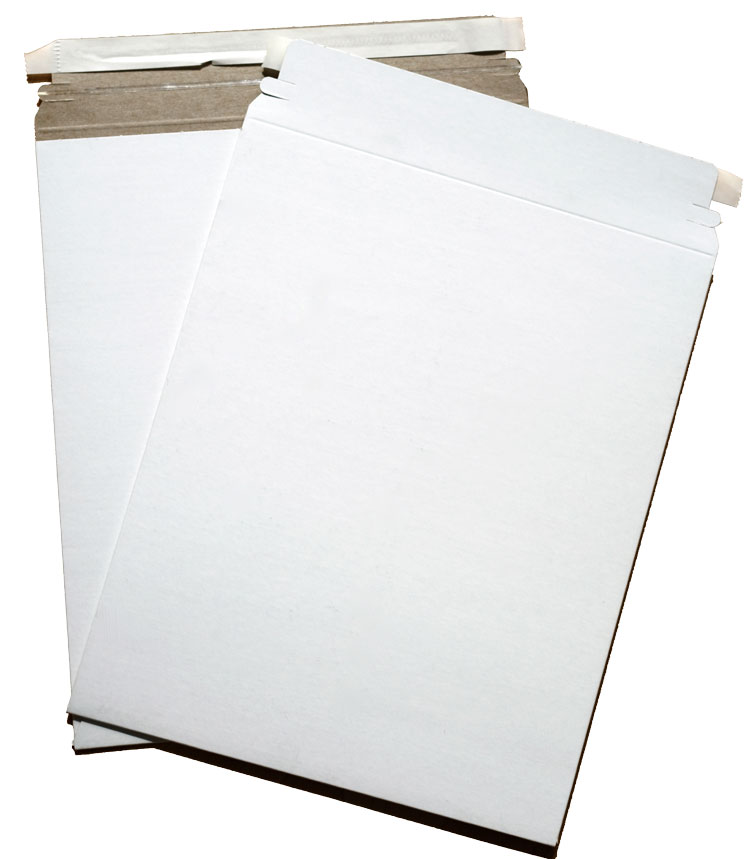 Cardboard Envelopes WHITE Paperboard Mailers (12.75x15) 100 PK