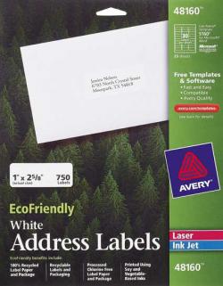 Avery� 48160 - 30 UP EcoFriendly Address Labels - Pack of 750