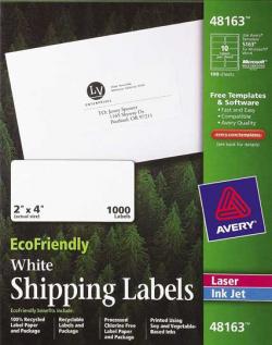 Avery� 48163 - 10 UP EcoFriendly Shipping Labels - Pack of 1000