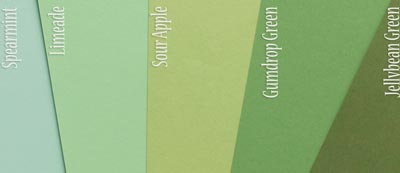 Poptone Green Paper and Envelopes